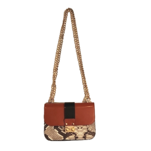 WOMENS Vittoria Napoli made in Italy snakeskin & leather shoulder bag & Keychain - Picture 6 of 16